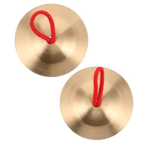 TOYANDONA 1 Paar Fingerbecken aus Bronze professionelle Fingerbecken stanzfreier Badezimmerständer Party zubehör Kinderinstrumente Mini-Musikbecken Schlaginstrument aus Kupfer Golden von TOYANDONA