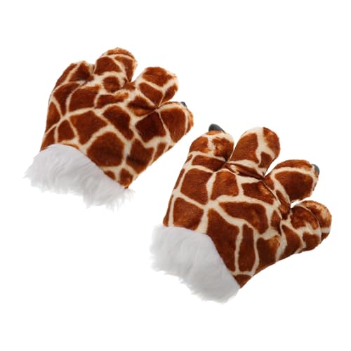 TOYANDONA 1 Paar Giraffenhandschuhe Süße Puppen Handpuppen Für Babys Tierpuppen Für Kleinkinder Handpuppentier Giraffenspielzeug Handschuhe Handschuhe Marionette Kurzer Plüsch von TOYANDONA