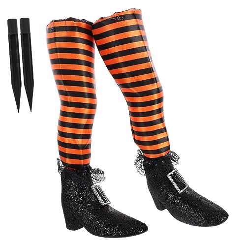 TOYANDONA 1 Paar Halloween-Hexenbeindekoration Spinnennetz Hexenbeine Halloween-Dekorationen Tür Halloween dekoartikel Outdoor Halloween Costume Halloween -Ornamente Halloween-Rasenschilder von TOYANDONA