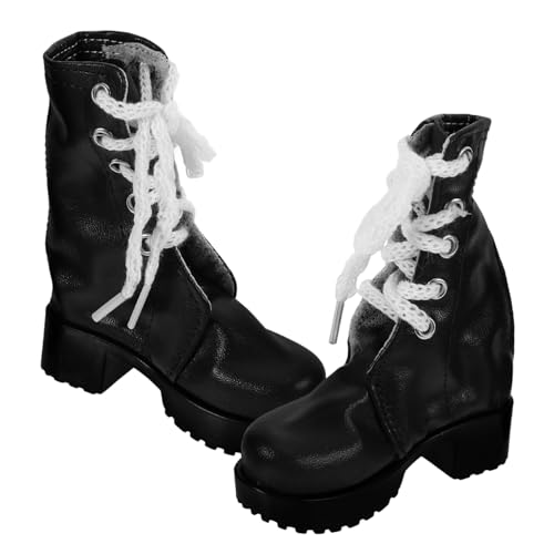 TOYANDONA 1 Paar Puppe Stiefel puppenschuhe Puppen Accessoires Puppenkleidung -Babypuppe Zubehör Mini-Spielzeughaus-Verzierung Puppen-DIY-Kostüm Black von TOYANDONA