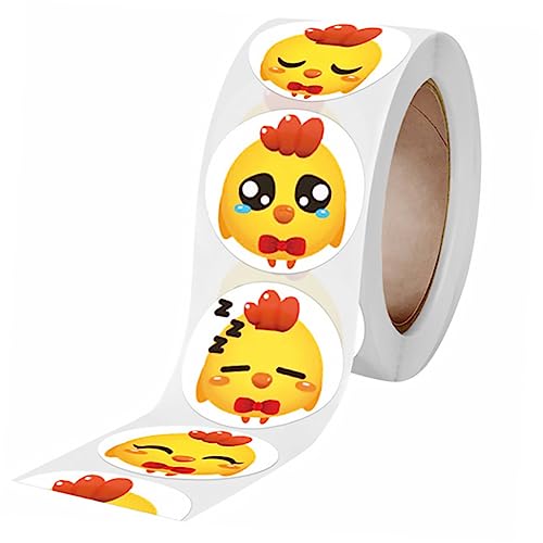 TOYANDONA 1 Rolle 500st Etikettenaufkleber Osterpartyzubehör Küken-fensterfolie Gelbe Kükenklammern Kind-küken-Aufkleber Festival-glasaufkleber Kindergeschenk Yellow Papier von TOYANDONA
