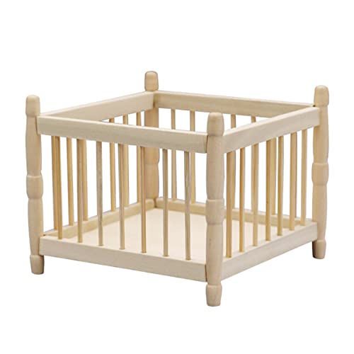TOYANDONA Realistische 112 Miniatur Baby Puppe Bett Spielzeug Kinderbett Für Jungen Und Mädchen Holz Wohnkultur von TOYANDONA