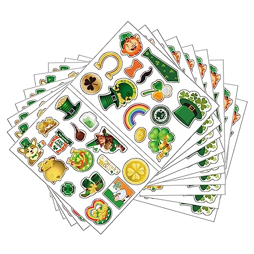 TOYANDONA 1 Satz 20 Stück Weihnachtsmann-geschenkaufkleber Festival-Aufkleber St. Patricks Day Aufkleber St Patricks Day Abziehbilder St. Patricks Abziehbilder Green Papier von TOYANDONA