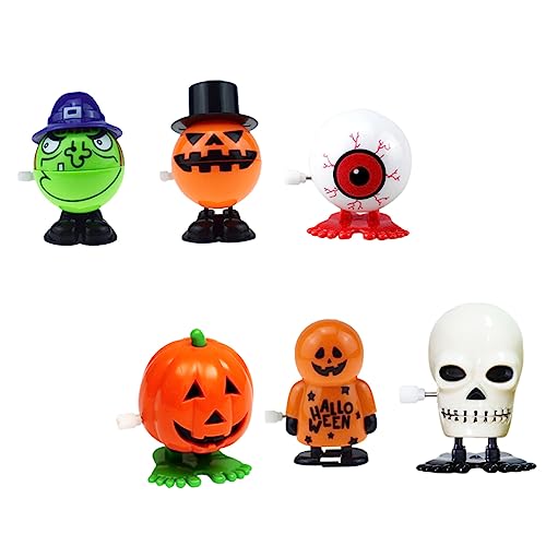 TOYANDONA 1 Satz 6St Halloween-Uhrwerk- Halloween Halloween Toys interaktives Erwachsenen Halloween-Partyzubehör Kürbis-Aufziehspielzeug Plastik von TOYANDONA