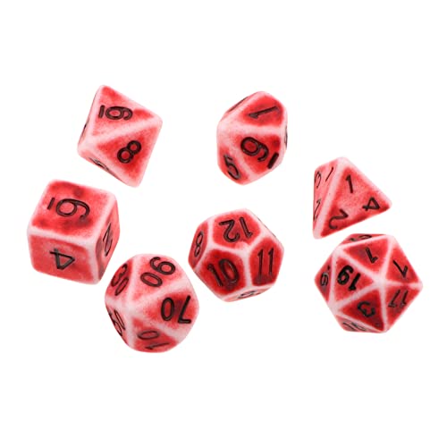 TOYANDONA 1 Satz 7 Stück Acryl Groß Retro Vintage Partybedarf Im Freien Polyedrische Partyzubehör Für Rollenspiele Brettspiel Alte Rot von TOYANDONA