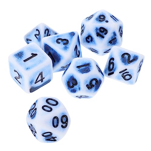 TOYANDONA 1 Satz 7 Stück Partyzubehör lichtwürfel farbwürfel Boardgames Gaming zubehör Party Games Gaming Accessories Zahlenwürfel Spiel alte Acryl polyedrische Green von TOYANDONA