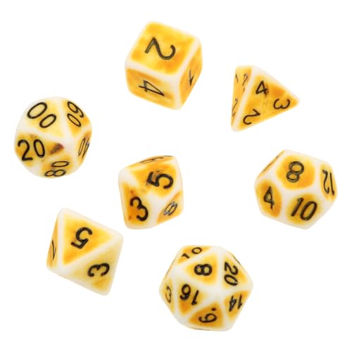 TOYANDONA 1 Satz 7 Stück polyedrische Vintage Rechts Würfelspiele farbig einseitig farbwürfel Colour Cube Party Sachen dice Set für Rollenspiele alte Acryl Golden von TOYANDONA