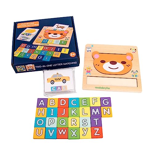 TOYANDONA 1 Satz Alphabet-worträtsel Babyspielzeug Buchstabierspiele Aus Holz Rechtschreibspiel Lernspielzeug Passendes Spielspielzeug Alphabet-karteikarte Wortzuordnungsspiele Hölzern von TOYANDONA