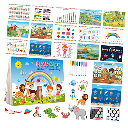 TOYANDONA Pädagogisches Aufkleberbuch Für Kinder – Stickerbuch Für Kleinkinder Mit Leuchtenden Verblassenden Aufklebern Für Das Lernen Im Vorschulalter von TOYANDONA