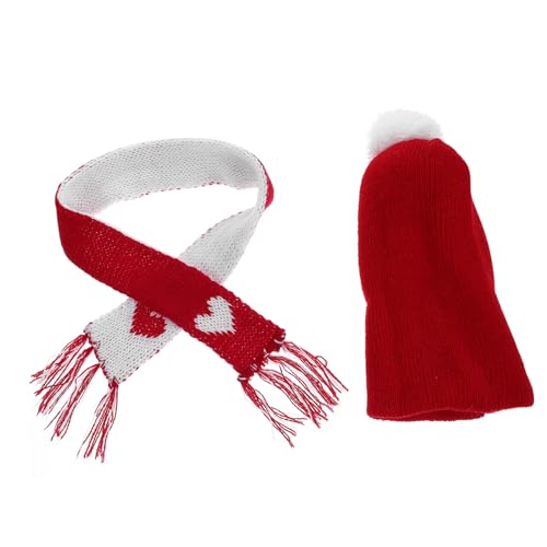 TOYANDONA 1 Satz Babypuppenkleidung Kleine Hüte Mützenschal Mini -Strohhut Kleiner Hut Zubehör Mini-schal Kappe Mini-strickschal Puppenhüte Ornamente Kleine Weihnachtsmützen Mini-hüte Garn von TOYANDONA