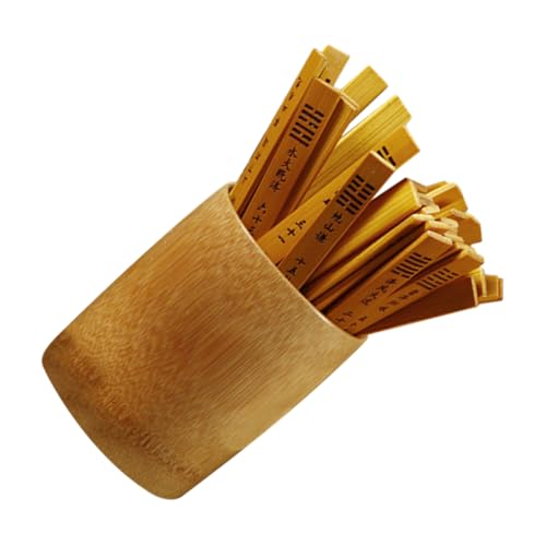 TOYANDONA 1 Satz Bambus Wahrsage Set mit Hexagramm Stäbchen und Eimer Traditionelles Chinesisches Divinationsspiel für Zuhause Büro Schule und Tempel für Anfänger und Familienfeiern von TOYANDONA