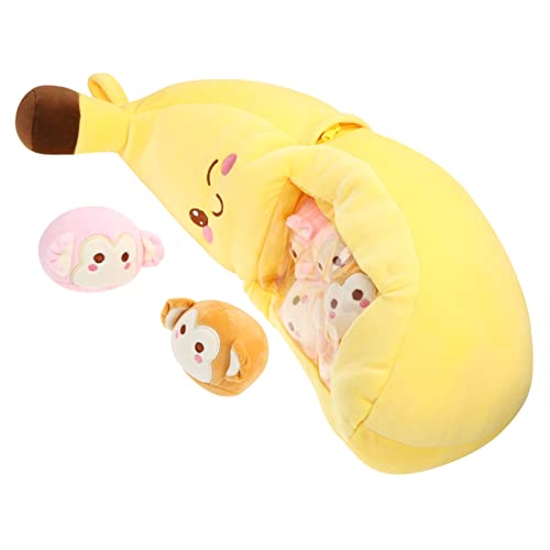 TOYANDONA 1 Satz Bananenkissen Kopfkissen Kuscheltiere Für Mädchen Mit Bananen Gefülltes Kissen Kuscheltiere Für Erwachsene Flauschige Kuscheltiere Fruchtplüsch Pp Baumwolle Yellow von TOYANDONA