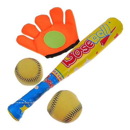 TOYANDONA 1 Satz Baseball-Anzug Schläger Mini-Basketball Baseballhandschuh Set for -Baseball-Set Baseball-Kit aus Kunststoff Bälle fangen Spiele Plastik von TOYANDONA