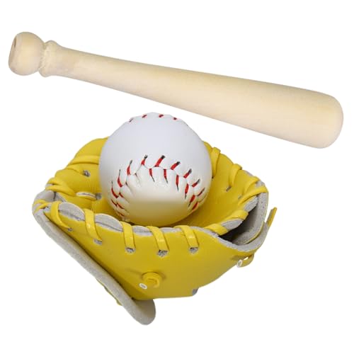 TOYANDONA 1 Satz Baseball-Modell Puppenhaus Softball-handschuh Bausatz Mini-sportbälle Zum Basteln DIY -versorgung Dekorativer Mini-Baseball Baseball-mini-Dekorationen Hölzern von TOYANDONA