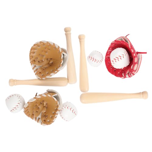 TOYANDONA 1 Satz Baseball-Softball-Abdeckung Mini-hausversorgung Mini- -Baseball Rollenspielset Mini-sportspielzeug Rollenspielzubehör Baseball-mini-Dekorationen Vorgibt Hölzern von TOYANDONA