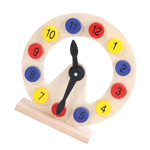 TOYANDONA 1 Satz Bildungsspielzeug Clocks für Uhr Kinderuhr holzspielsachen mädchen Toys für + holzbauklötze Bambus von TOYANDONA