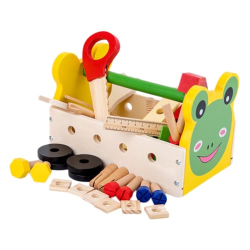 TOYANDONA Stem-bauspielzeug – Werkzeugkasten-Set Für Kinder Mit Holzwerkzeugen Und Lernspielen Für Jungen Und Mädchen von TOYANDONA