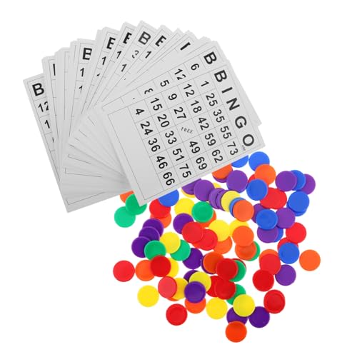 TOYANDONA 1 Satz Bingokarten Kunststoffchips Für Spiele Party-Bingo-Spiel Bingo-Chips-Marker Bingo-Chips Zählen Jetons Bingo-chip Bingo-Spiel-kit Bingo -Marker Chips Für Pokerspiele Papier von TOYANDONA