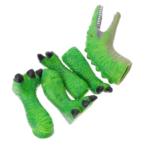 TOYANDONA 1 Satz Dinosaurier-Handpuppenspielzeug Fingerpuppen Dinosaurier-Party Dinosaurierspielzeug Dino kinderspielzeug saurier Handspielzeug Dinosaurier Handpuppe Vinyl Green von TOYANDONA