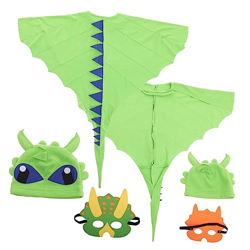 TOYANDONA 1 Satz Dinosaurier-umhang Dekorationen Für Schildkrötenpanzer Bausätze Innenausstattung Zubehör Für Schildkrötenaquarien Skelett Zahnstocher Party-GNOME-Puppe Aquarium Stoff Green von TOYANDONA