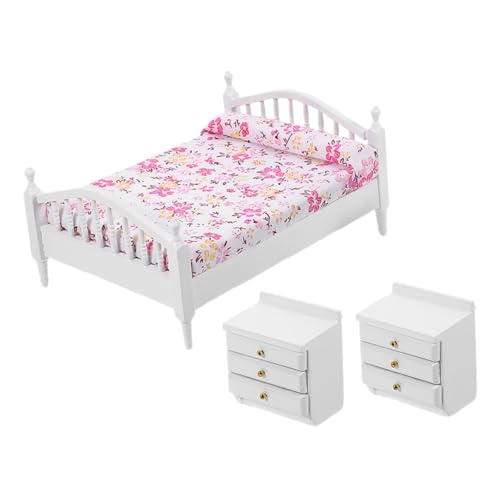 TOYANDONA 1 Satz Doppelbett mit Nachttisch Realistische Puppenhausmöbel Kreatives für Weiße Nachttische für Puppenhaus und Spielzimmer TOYANDONA 1 Satz Doppelbett mit Nachttisch Realistische Puppenhausmöbel Kreatives für Weiße Nachttische für Puppenhaus und Spielzimmer von TOYANDONA