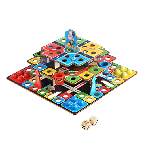 TOYANDONA 1 Satz Dreidimensionales Fliegendes Schach Spiele Schachbrett Schach Für Interaktives Eltern-Kind-Spiel Brettspielset 3D Fliegendes Schachspiel Colorful Hölzern von TOYANDONA
