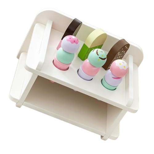 TOYANDONA 1 Satz Eisstation Eiscreme Spielzeug kindergeburtstags mitgebsel So tun, als ob Sie Küchenzubehör Spielen Eisset aus Holz Spielzeuge Modelle Imitation von Eiscreme-Spielzeug von TOYANDONA