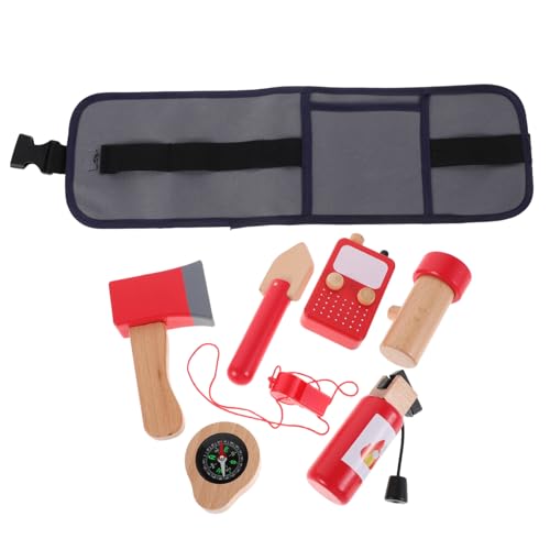 TOYANDONA 1 Satz Feuerwehr Rollenspiel Set für Holzspielzeug mit Werkzeuggürtel Realistischen Feuerwehraccessoires und Löschgerät für Jungen und Mädchen für Kreatives und Rollenspiele von TOYANDONA