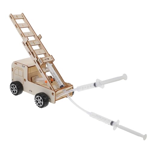 TOYANDONA 1 Satz Feuerwehrspielzeug bastel Set für bastelmaterial Requisiten für optische Experimente Lieferungen für wissenschaftliche Experimente Modell Feuerwehrauto Holz von TOYANDONA