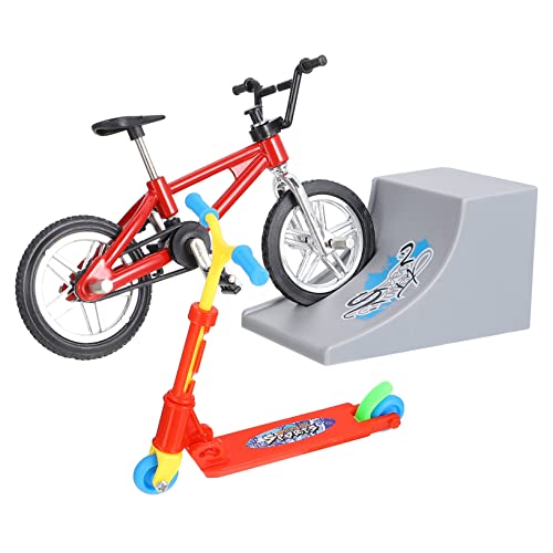 TOYANDONA 1 Satz Finger-Skateboard- Fahrrad-Fidget- Schreibtisch Zappeln Finger Faltbarer Roller Zusammenklappbares Rollerspielzeug Mini -Fahrrad Rot Aluminiumlegierung von TOYANDONA