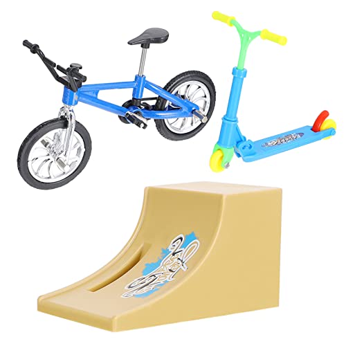 TOYANDONA 1 Satz Fingerrad Mini -Fahrrad Roller winzig Miniatur für kinderspielzeug Finger Scooter Sportspielzeug mit Fingerspitzen Finger Fahrradrampe Plastik Blue von TOYANDONA