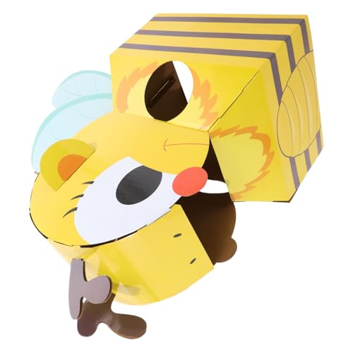 TOYANDONA 1 Satz Flugzeugspielzeug Aus Pappschachtel Kind Junge Roboter Klein Bausätze Schwimmbad Zappeln Tragbares Papptier Tierkostüm Aus Pappe Tragbares Tierkostüm- Papier Yellow von TOYANDONA