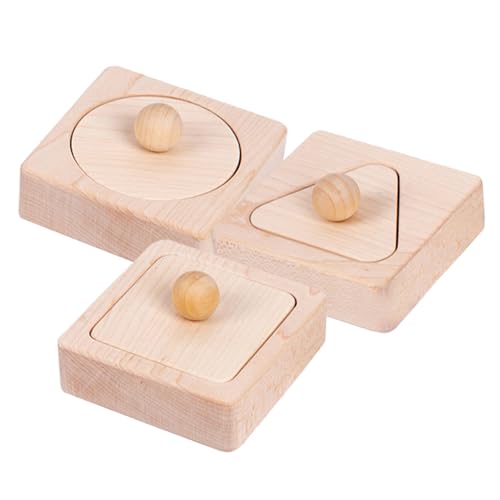 TOYANDONA 1 Satz Geometrische Bausteine Formanpassung Blöcke Formen Blöcke Holzblockspielzeug Sortieren Geometrie Holzform Passendes Hölzern von TOYANDONA