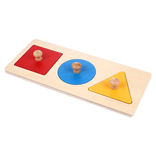 Kisangel 1 Satz Geometrisches Puzzle Board Montessori Mehrere Form Puzzle Knopf Holz Puzzle Board Vorschule Lernmaterial Spielzeug für Baby Kleinkinder Kinder von Kisangel