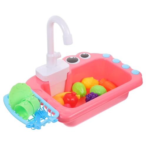 TOYANDONA 1 Satz Geschirrspülspielzeug für Kitchen Toys for kinderküche waschbecken spülmaschine Küchenspüle Rollenspiel Geschirrspülen Geschirr waschen Plastik Rosa von TOYANDONA