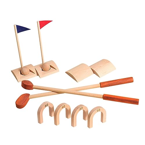 TOYANDONA 1 Satz Golfspielzeug Outdoor draußen Golfs Kit für spielwaren für draußen interaktive Sportrequisiten vorschulspiele hölzern von TOYANDONA