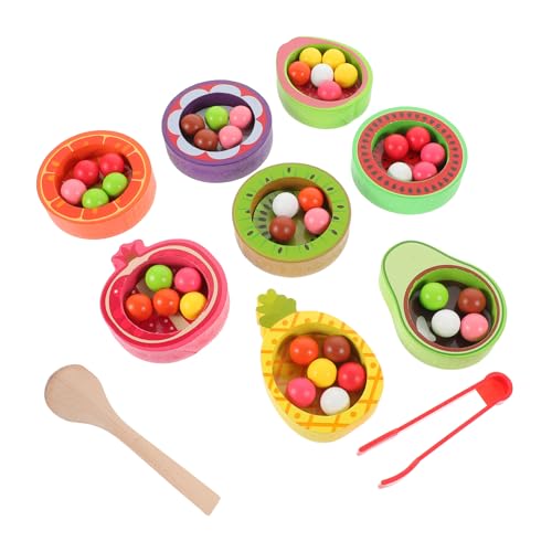 TOYANDONA Obstsortierspielzeug Aus Holz Passende Becher Und Gyroskop Pädagogisches Spielzeug Für Jungen Und Mädchen von TOYANDONA