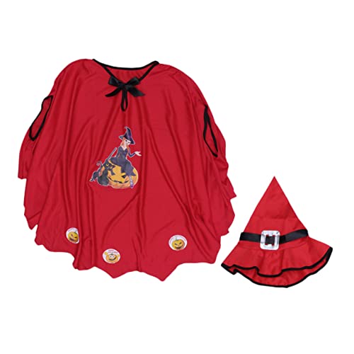 TOYANDONA 1 Satz Halloween-Kleid Konditionierungsklimaanlage Tür Im Freien Kalte Tassen Mit Deckel Und Strohhalm Halloween-schädellicht Armband Kostüm Kleid Umhang Skelette Maske Rot Stoff von TOYANDONA