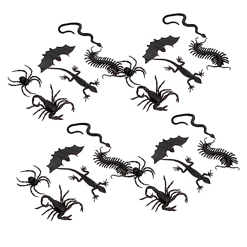 TOYANDONA 1 Satz Halloween-Requisiten falsche Schlange gefälschte Kakerlaken Halloween Halloween Toys Halloween-Plastikspinne Halloween-Tausendfüßler-Streich-Requisiten Black von TOYANDONA