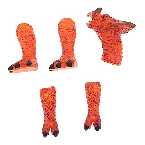 TOYANDONA 1 Satz Handpuppenspielzeug Marionette Fingerspitze Hände für kinderspielzeug Dinosaurier-Handspielzeug für geistige Entwicklung Handpuppen- Plastik Orange von TOYANDONA