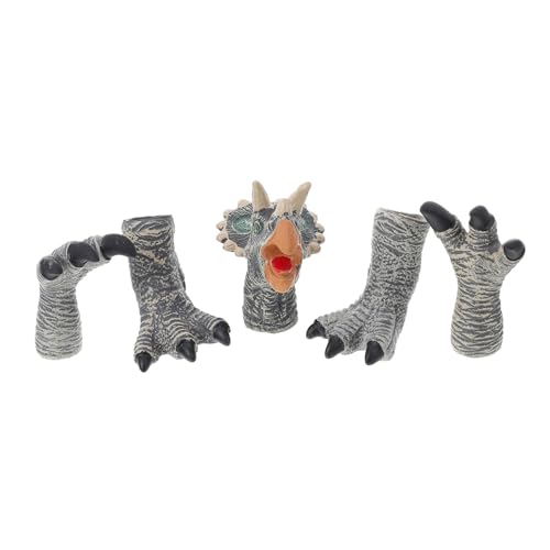 TOYANDONA 1 Satz Handpuppenspielzeug kinderspielzeug hühner Handpuppen-Set dinokostuem Fantasiespielzeug Finger Dinosaurier Kleinkind Handspielzeug Tiere Handpuppe Vinyl Grey von TOYANDONA