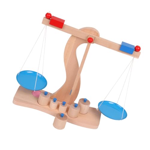 TOYANDONA 1 Satz Hölzerne Digitale Waage Maßstabsgetreues Balancespielzeug Balance Scale Toy Waage Pädagogisches Im Holzmaßstab Holzwaage Balkenwaage von TOYANDONA