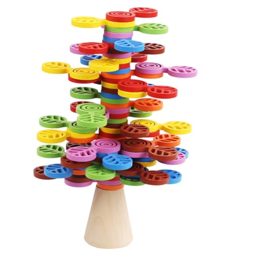 TOYANDONA 1 Satz Hölzerne Steckerbausteine Frühes Bildungsspielzeug Bausteine ​​ausbalancieren stapeln Rotationsstapelblöcke Kognitionsspielzeug für Kleinkinder Colorful von TOYANDONA