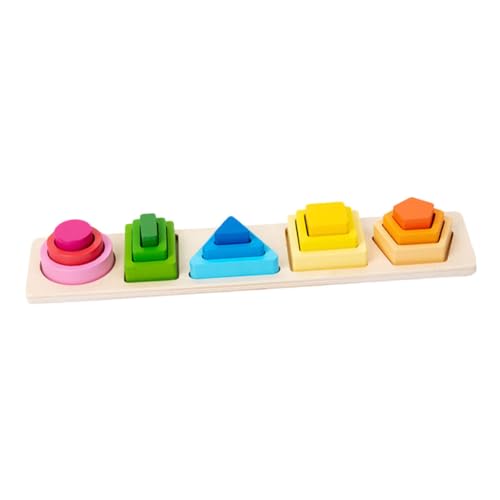 TOYANDONA 1 Satz Hölzernes geometrisches Puzzlespielzeug Farben und Formen formensortierspiel zum Lernen Puzzlematte puzzletisch Puzzle zur Formanpassung Kleinkind-Form-Puzzle Holz von TOYANDONA
