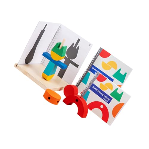 TOYANDONA Pädagogisches Holzklötze-Set 3D-bausteine ​​für Kleinkinder Formenlernen Stapelspaß Für Jungen Und Mädchen von TOYANDONA