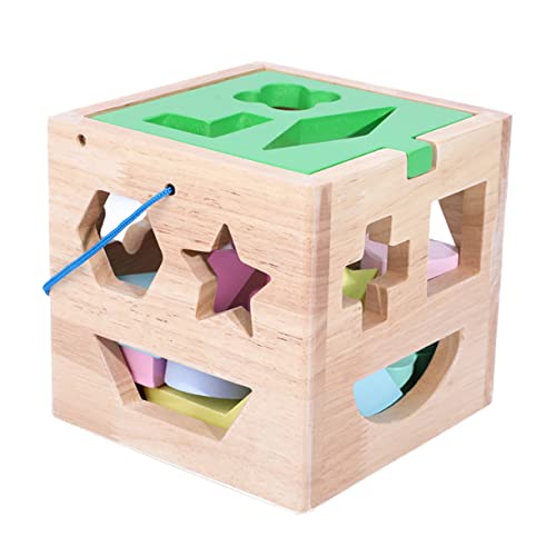 TOYANDONA 1 Satz Holzblock dartscheibe kindergardinen kinderdecken holzspielsachen kühli geometrische Holzblöcke geometrische Bausteine kognitive Spielsachen hölzern von TOYANDONA