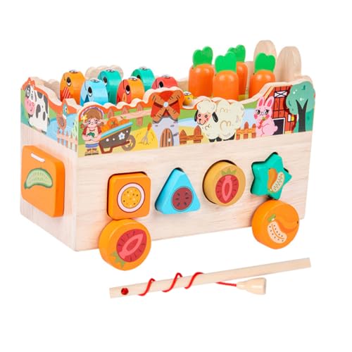 TOYANDONA 1 Satz Holzblock kinderzimmer holzspielzeug Kleinkinder Puzzlematte kognitives für Sortierspielzeug für hölzern Orange von TOYANDONA