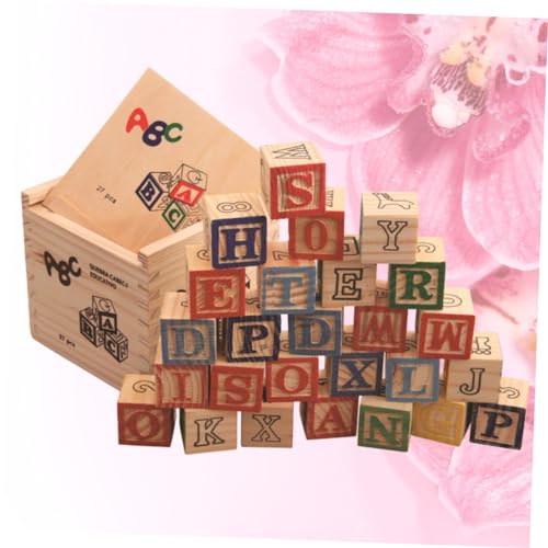 TOYANDONA 1 Satz Holzgebäude Bausteine-Buchstaben Balance-spielset Kind Bausteine Hölzern von TOYANDONA