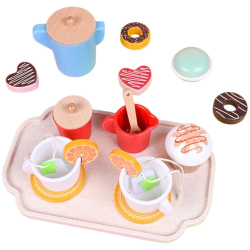 TOYANDONA Spielzeughaus-Ornamente 11-teiliges Miniatur-geschirrset Teeparty-Set Aus Holz Für Mädchen Rollenspiel TOYANDONA Spielzeughaus-Ornamente 11-teiliges Miniatur-geschirrset Teeparty-Set Aus Holz Für Mädchen Rollenspiel von TOYANDONA