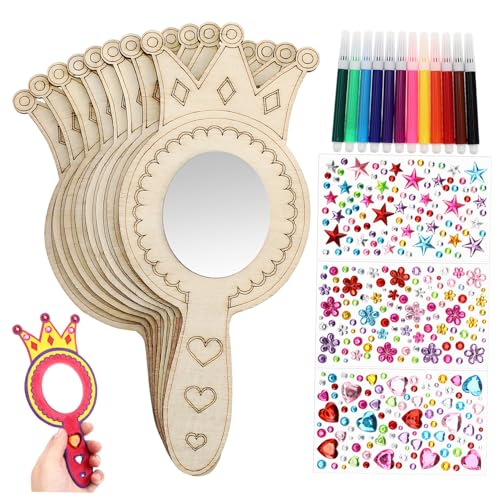 TOYANDONA Handgemachtes Spiegel-bastelset Für Kinder Rund Vintage-Spiegel Malset Für Prinzessinnen-partyspiele Bastelbedarf TOYANDONA Handgemachtes Spiegel-bastelset Für Kinder Rund Vintage-Spiegel Malset Für Prinzessinnen-partyspiele Bastelbedarf von TOYANDONA